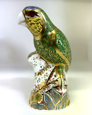 Royal Crown Derby Amazon Green Parrot Paperweight - Special Commissioned Edition of 2500