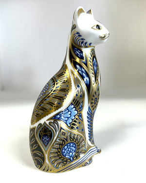 Royal Crown Derby Siamese Blue Point Cat Paperweight
