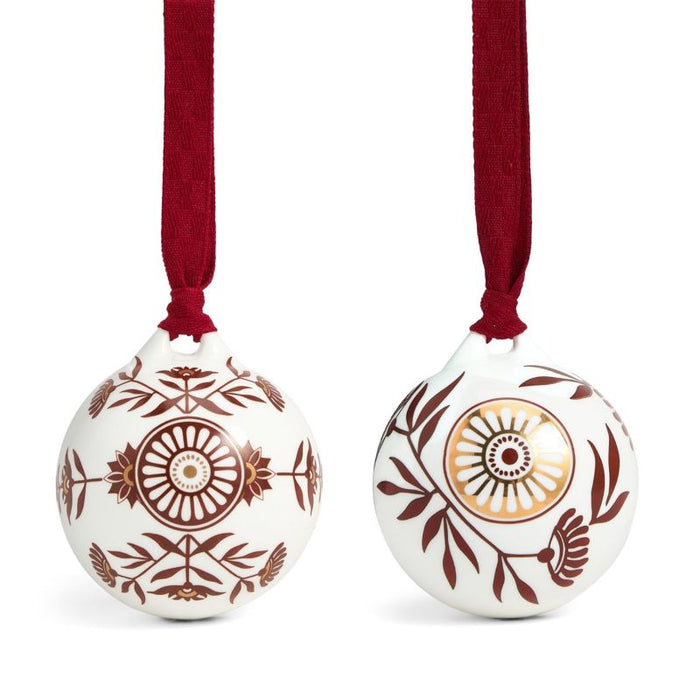 Wedgwood 2025 Christmas Red Splendour Bauble Pair