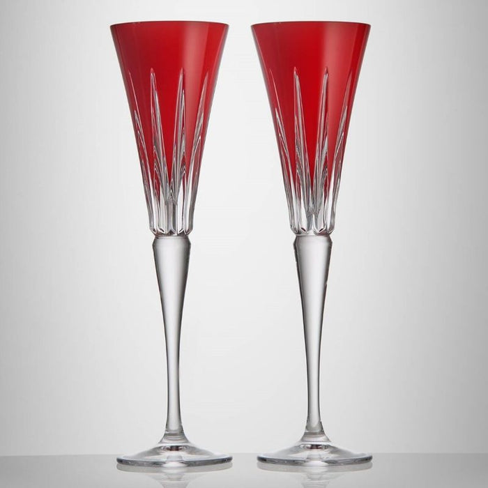 Waterford Crystal 2026 New Year Fireworks Red Flutes - Set of 2 Ltd Ed