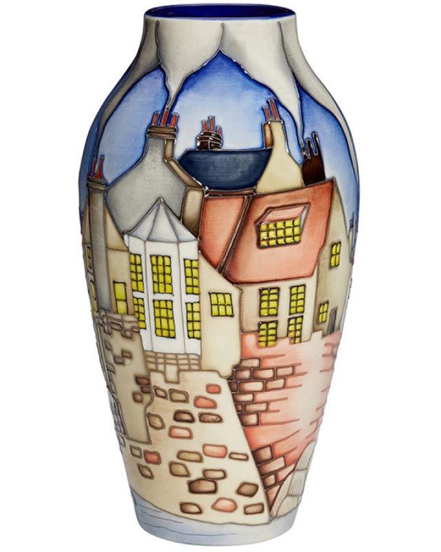 Moorcroft Robin Hoods Bay Vase 200/8 - Ltd Ed 15