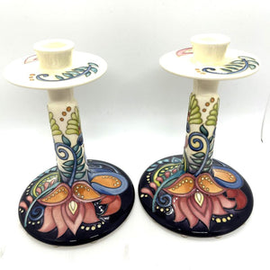 Moorcroft Festival of Light Pair of Candle Holders 850/9 - Ltd Ed 10