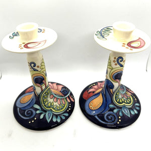 Moorcroft Festival of Light Pair of Candle Holders 850/9 - Ltd Ed 10