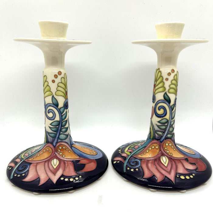 Moorcroft Festival of Light Pair of Candle Holders 850/9 - Ltd Ed 10