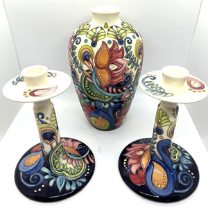 Moorcroft Festival of Light Pair of Candle Holders 850/9 - Ltd Ed 10