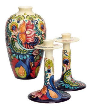 Moorcroft Festival of Light Pair of Candle Holders 850/9 - Ltd Ed 10