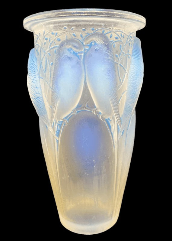 Rene Lalique Opalescent Ceylan Vase No.905 - Blue Patina