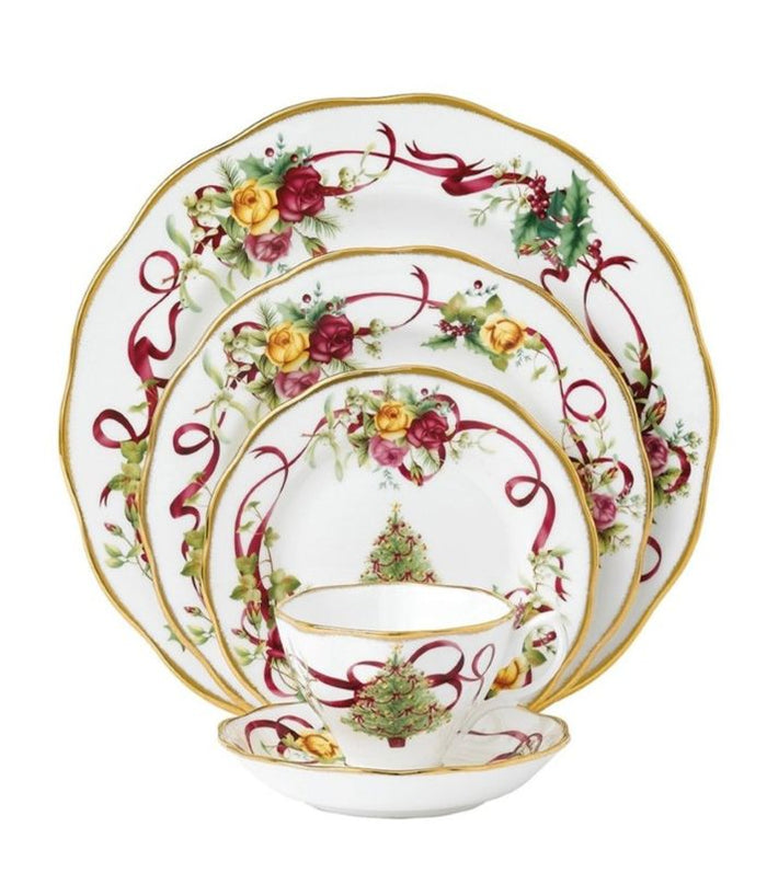 Royal Albert Old Country Roses Christmas Tree 5pc Place Setting
