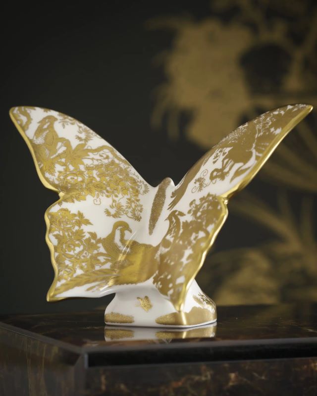 Royal Crown Derby Aves Gold Butterfly Paperweight