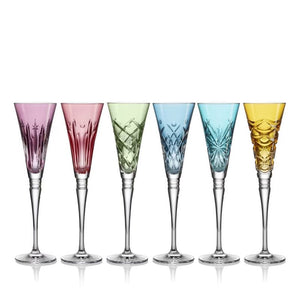Waterford Crystal 2023 Winter Wonders Set of 6 Assorted Colors Flutes - Ltd Ed