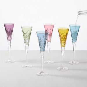 Waterford Crystal 2023 Winter Wonders Set of 6 Assorted Colors Flutes - Ltd Ed