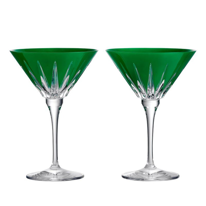 Waterford Crystal 2025 New Year Fireworks Martini Green - Set of 2 Ltd Ed