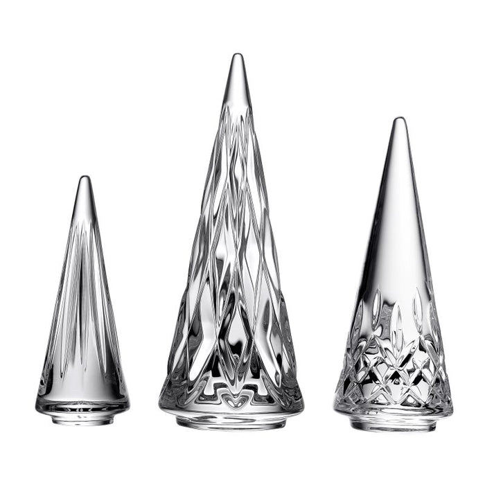Waterford Crystal Christmas Standing Trees Set of Three