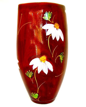 Anita Harris Art Pottery Butterfly & Echinacea Triangle Vase - Medium