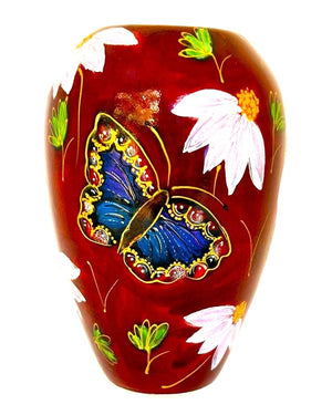Anita Harris Art Pottery Butterfly & Echinacea Delta Vase - Tall