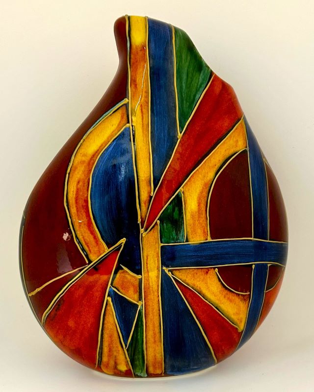 Anita Harris Art Pottery Art Deco Jazz Teardrop Vase - Small