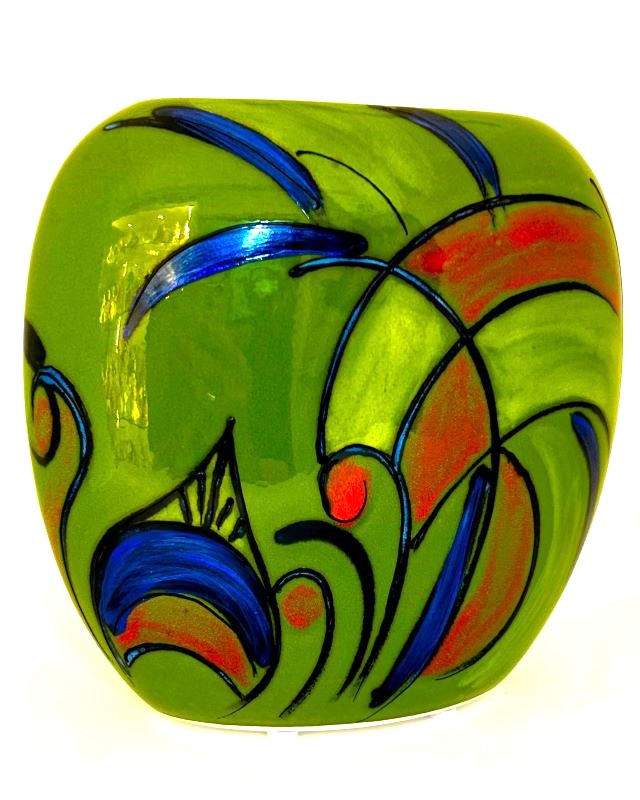 Anita Harris Art Pottery Lime Nouveau Purse Vase - Medium