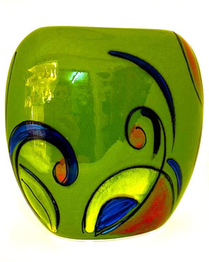 Anita Harris Art Pottery Lime Nouveau Purse Vase - Medium