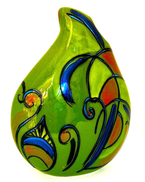 Anita Harris Art Pottery Lime Nouveau Teardrop Vase - Small