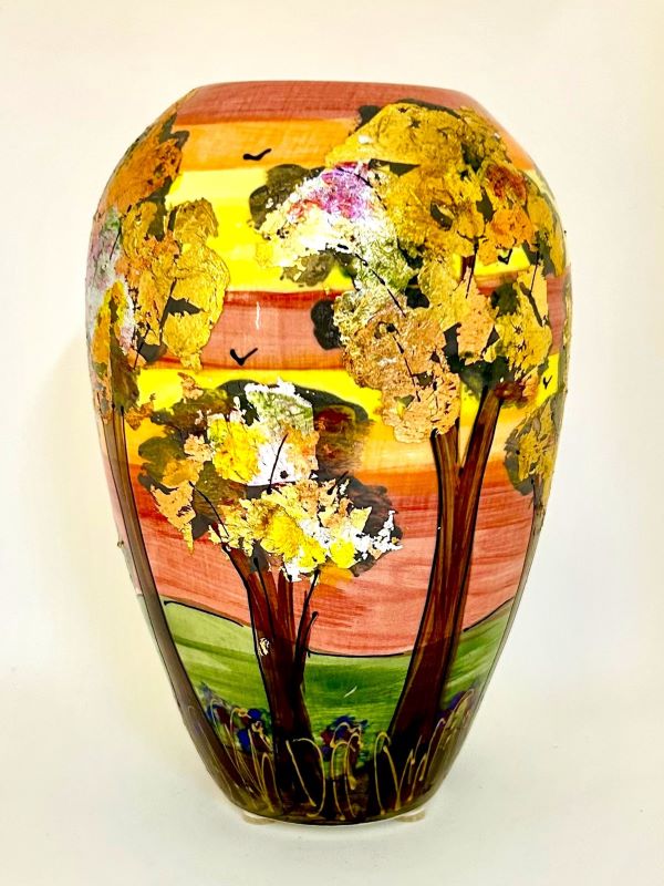 Anita Harris Art Pottery Pastel Landscape Delta Vase - Tall