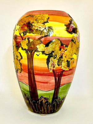 Anita Harris Art Pottery Pastel Landscape Delta Vase - Tall