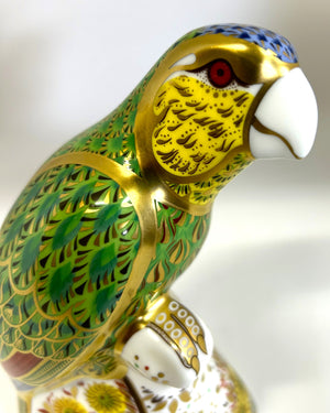 Royal Crown Derby Amazon Green Parrot Paperweight - Special Commissioned Edition of 2500