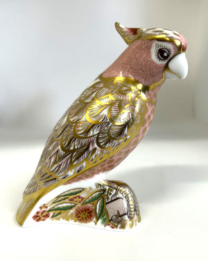 Crown Derby Pink Cockatoo Paperweight - Special Commissioned Edition of 2500