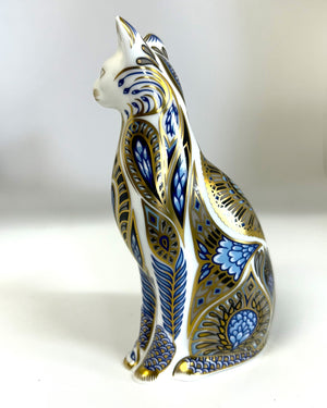 Royal Crown Derby Siamese Blue Point Cat Paperweight