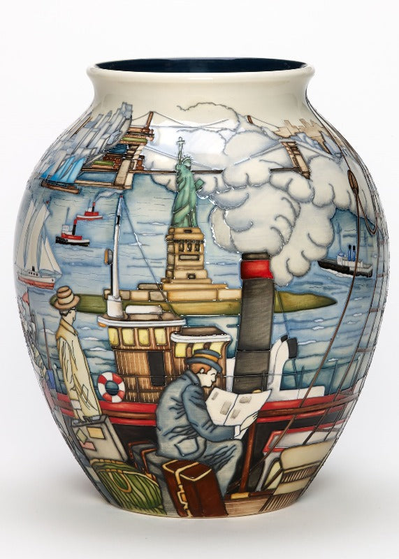 Moorcroft Coming to America Vase 61/10 - Numbered