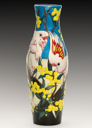 Moorcroft Major Mitchell Cockatoo Vase 120/16 - Ltd Ed 75