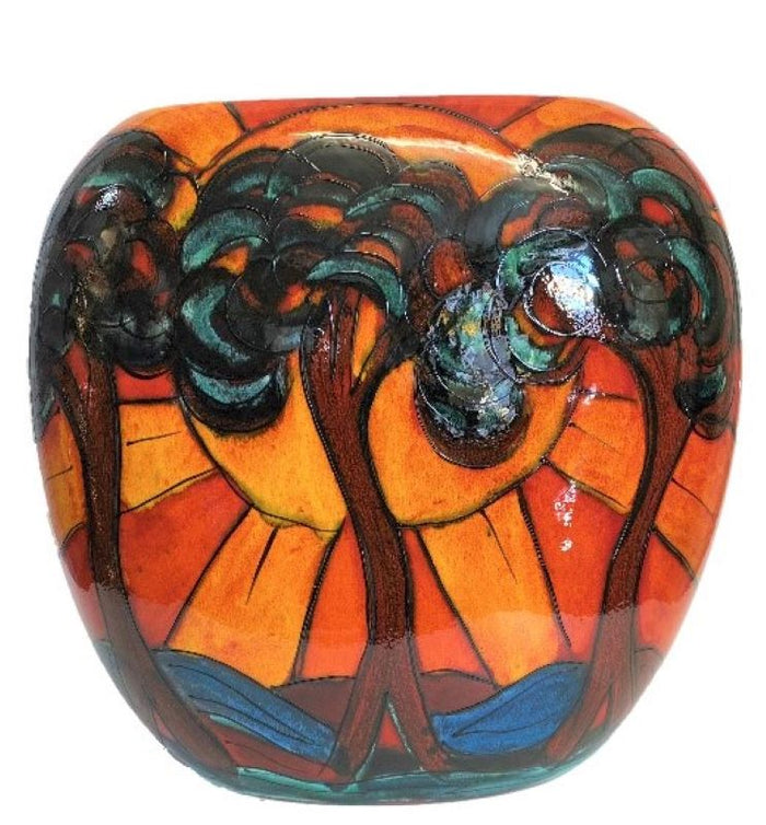 Anita Harris Art Pottery Deco Forest Purse Vase - Large