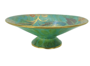 Carlton Ware Art Deco Flower & Falling Leaf Pattern Footed Conical Bowl