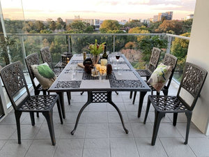 Cast Iron & Cast Aluminium Dining Table and Chairs Set