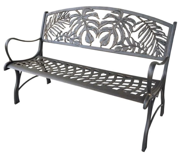 Cast Iron Bench - Palm & Monstera Leaf