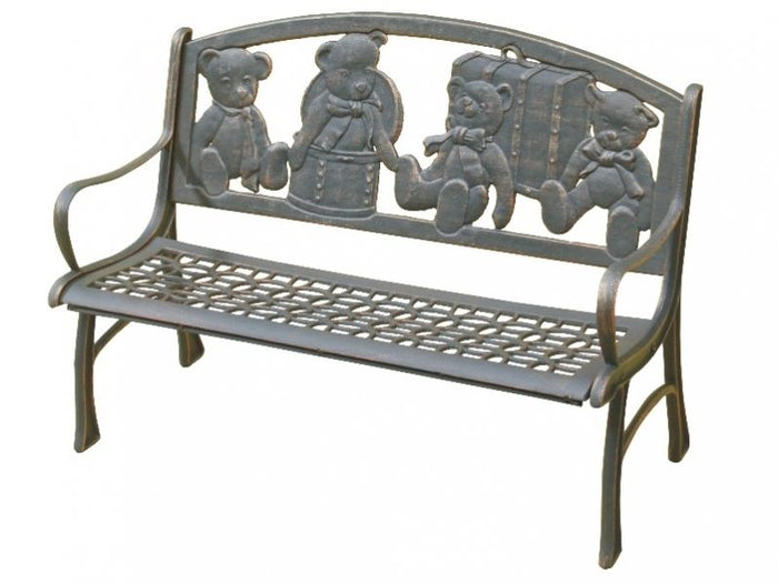 Cast Iron Kids Bench - Teddy Bears