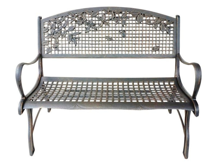 Cast Iron Loveseat Bench - Leaves