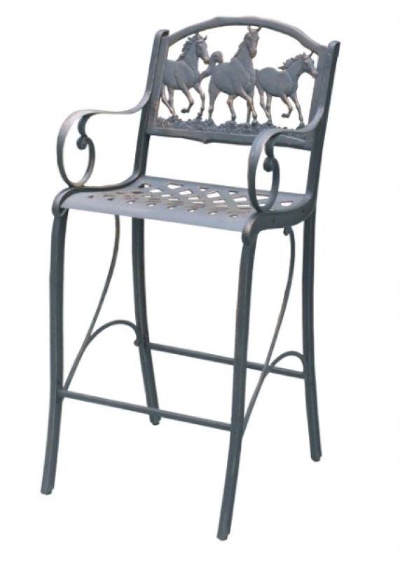 Cast Iron Pub Chair - Horses