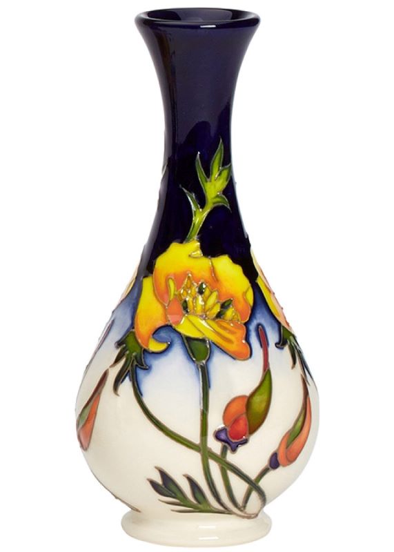 Moorcroft California Poppy Vase 80/6 - Numbered