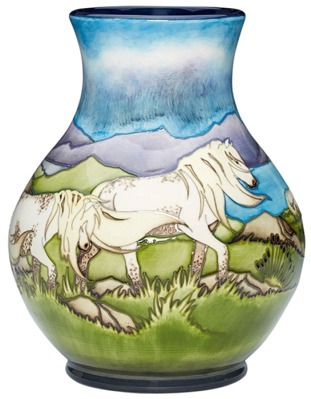 Moorcroft Eriskay Ponies Vase 869/9 - Ltd Ed 20