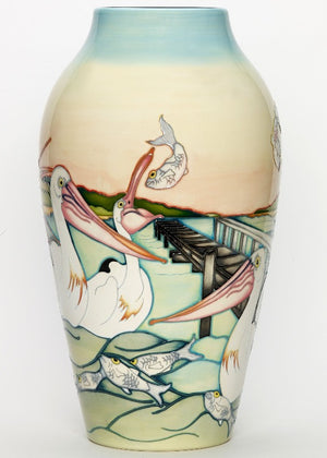 Moorcroft Pelican Parade Vase 200/15 - Ltd Ed 20