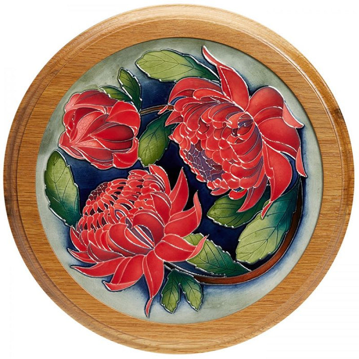 Moorcroft Waratah Jewel Plaque - Numbered