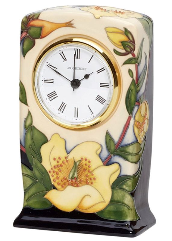 Moorcroft Yellow Shrine Clock CL1