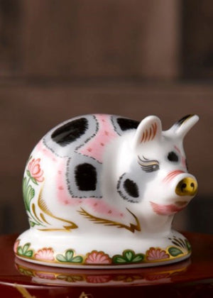 Royal Crown Derby Old Spot Piglet Paperweight