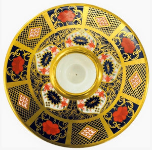 Royal Crown Derby Old Imari Solid Gold Band Round Candleholder