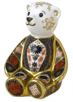 Royal Crown Derby Old Imari Solid Gold Band Bear Paperweight