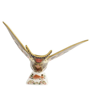 Royal Crown Derby Old Imari Solid Gold Band Swallow Paperweight