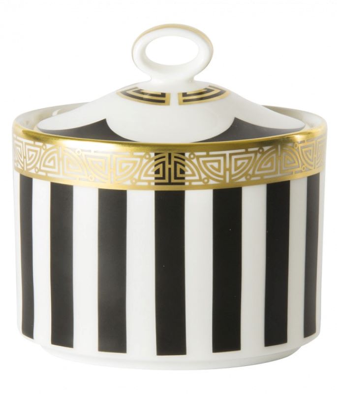 Royal Crown Derby Satori Black Charnwood Covered Sugar