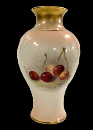 Royal Worcester Fruit Study Vase - Signed Ricketts