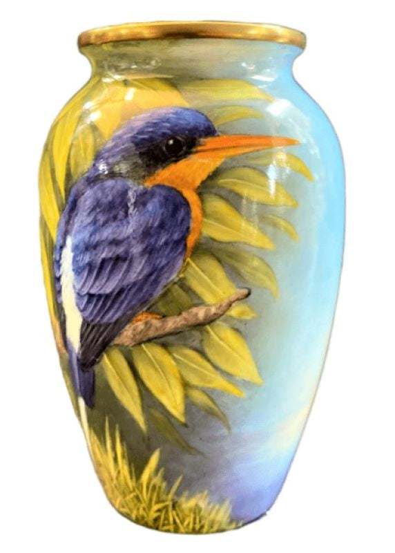 Steve Smith Buff Breasted Kingfisher Vase - Ltd Ed 5