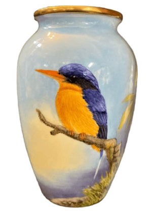 Steve Smith Buff Breasted Kingfisher Vase - Ltd Ed 5